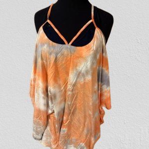 Easel Orange Tie Dye Off Shoulder Top 4290 NWT Boutique